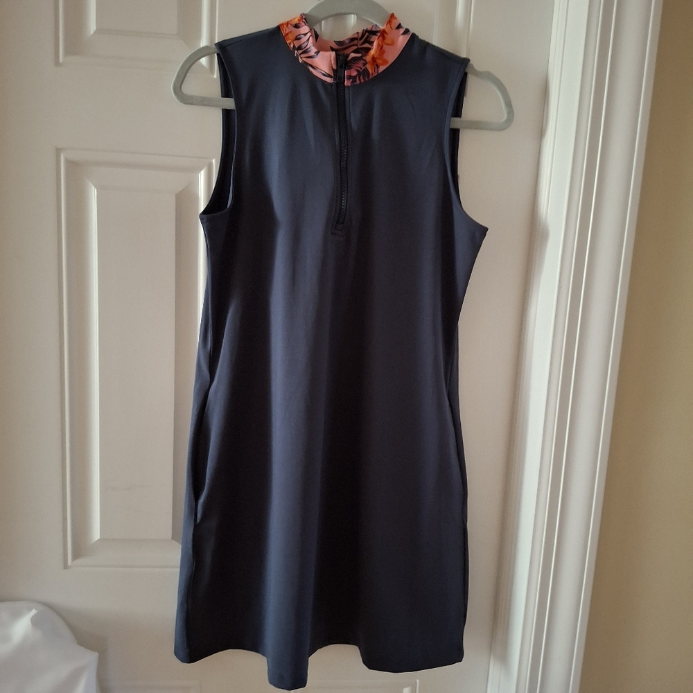 Tommy Bahama Navy Athletic Dress w/Shorts & Pnk Floral Clr Sz M Golf Tennis More